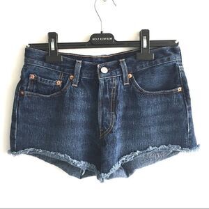 LEVI’S 501 High Waisted Cut Off Denim Shorts Blue 26